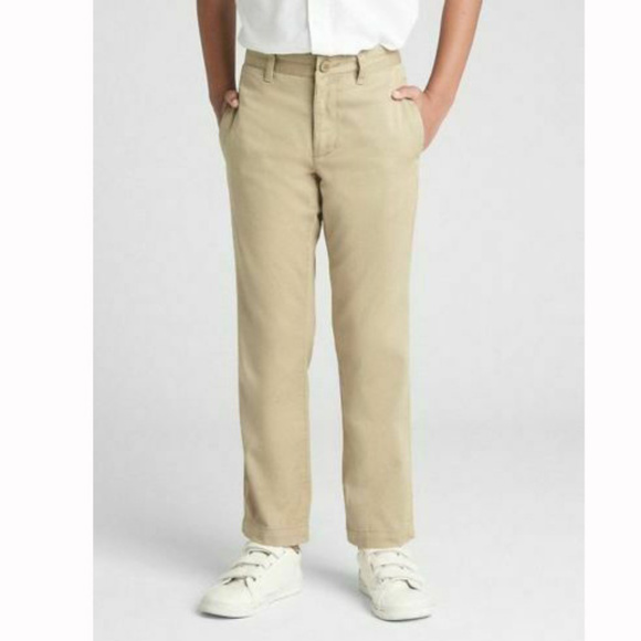 Gap Boys Khaki Straight Stretch School Uniform Pants 12 Husky